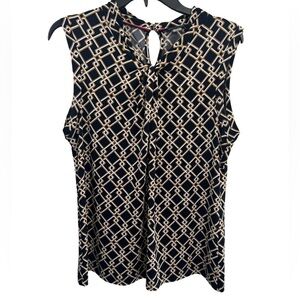 Tommy Hilfiger Chain Pattern Sleeveless Blouse